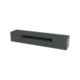Mobile Porta tv Nero Antracite Lucido 2 Ripiani 3 Ante 200x40x37h cm, con Luci led Made in Italy - Amore