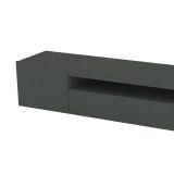 Mobile Porta tv Nero Antracite Lucido 2 Ripiani 3 Ante 200x40x37h cm, con Luci led Made in Italy - Jesse