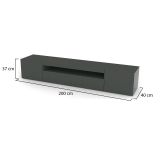 Mobile Porta tv Nero Antracite Lucido 2 Ripiani Apertura Battente, a Ribalta 200x40x37h cm, 3 Ante Made in Italy - Amore