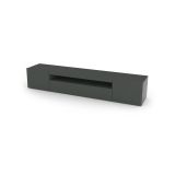 Mobile Porta tv Nero Antracite Lucido 2 Ripiani Apertura Battente, a Ribalta 200x40x37h cm, 3 Ante Made in Italy - Jesse
