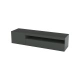 Mobile Porta tv Nero Antracite Lucido un Ripiano 2 Ante 150x40x37h cm, con Luci led Made in Italy - Turi