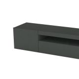 Mobile Porta tv Nero Antracite Lucido un Ripiano 2 Ante 150x40x37h cm, con Luci led Made in Italy - Turi