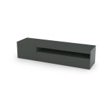 Mobile Porta tv Nero Antracite Lucido un Ripiano Apertura Battente, a Ribalta 150x40x37h cm, 2 Ante Made in Italy - Turi