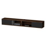 Mobile Porta tv Nero Antracite Marrone Noce 2 Ante Peso Supportato 40 kg 140x22x20h cm, Installazione Sospeso - Ispica
