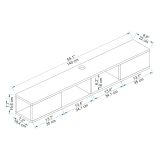 Mobile Porta tv Nero Antracite Marrone Noce 2 Ante Peso Supportato 40 kg 140x22x20h cm, Installazione Sospeso - Ispica