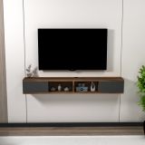 Mobile Porta tv Nero Antracite Marrone Noce 2 Ante Peso Supportato 40 kg 140x22x20h cm, Installazione Sospeso - Ispica
