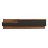 Mobile Porta tv Nero Antracite Marrone Rovere 2 Ante Apertura a Ribalta 160x35x35h cm, 2 Vani - Persico