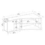 Mobile Porta tv Nero Antracite Marrone Rovere 2 Ripiani 4 Vani 135x68x49h cm, 2 Ante - Roisan