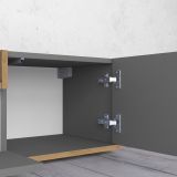 Mobile Porta tv Nero Antracite Marrone Rovere 3 Ripiani 3 Ante 200x35x30h cm, 4 Vani Made in Italy - Oxanna