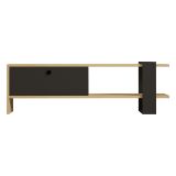 Mobile Porta tv Nero Antracite Marrone Rovere Un'anta Apertura a Ribalta 120x25x37h cm, 2 Vani - Taurasi