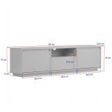 Mobile Porta tv Nero Antracite Marrone Rovere un Ripiano 3 Ante 160x30x42h cm, 4 Vani - Morrigan
