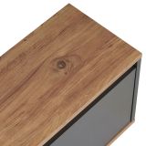 Mobile Porta tv Nero Antracite Marrone Rovere un Ripiano 3 Ante 160x30x42h cm, 4 Vani - Morrigan