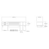 Mobile Porta tv Nero Antracite Marrone Rovere un Ripiano Un'anta 160x40x35h cm, 5 Vani - Sovico