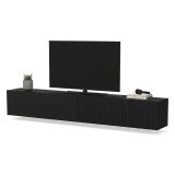 Mobile Porta tv Nero Antracite Modulabile un Ripiano 200x30x31h cm, 2 Ante - Sindia