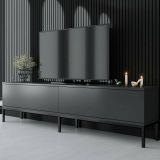 Mobile Porta tv Nero Antracite Nero Cassetti un Ripiano 180x30x47h cm, 2 Ante - Espero