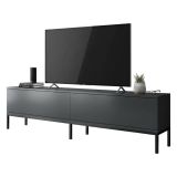 Mobile Porta tv Nero Antracite Nero Cassetti un Ripiano 180x30x47h cm, 2 Ante - Espero