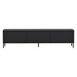 Mobile Porta tv Nero Antracite oro 3 Ante Ripiano Effetto Marmo 180x35x45h cm, 3 Vani - Vicchio