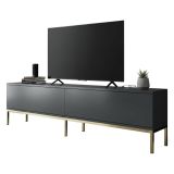 Mobile Porta tv Nero Antracite oro Cassetti un Ripiano 180x30x47h cm, 2 Ante - Espero