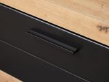 Mobile Porta tv Nero Marrone Rovere Nodi 2 Ripiani Un'anta 162x41.5x43.5h cm, Ripiano in Vetro - Pompu