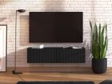 Mobile Porta tv Nero Nero Antracite un Ripiano 2 Ante 128x42x32h cm, 2 Vani - Vetto