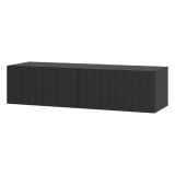 Mobile Porta tv Nero Nero Antracite un Ripiano 2 Ante 128x42x32h cm, 2 Vani - Vetto