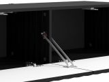 Mobile Porta tv Nero Nero Antracite un Ripiano 2 Ante 128x42x32h cm, 2 Vani - Vetto