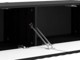 Mobile Porta tv Nero Nero Antracite un Ripiano 2 Ante 154x42x32h cm, 2 Vani - Maderno