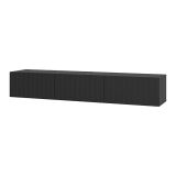 Mobile Porta tv Nero Nero Antracite un Ripiano 3 Ante 192x42x32h cm, 3 Vani - Fossa