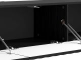 Mobile Porta tv Nero Nero Antracite un Ripiano 3 Ante 192x42x32h cm, 3 Vani - Fossa