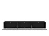 Mobile Porta tv Nero Nero Antracite un Ripiano 3 Ante 192x42x32h cm, 3 Vani - Fossa