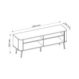 Mobile Porta tv Nero oro 2 Cassetti 3 Ripiani 138x40x53h cm, con Piedini - Limi