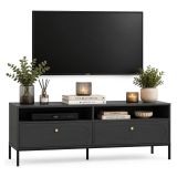 Mobile Porta tv Nero oro 2 Cassetti 3 Ripiani 150x40x60h cm, con Piedini - Limanesi