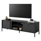Mobile Porta tv Nero oro 2 Ripiani 2 Ante 153x40x53h cm, 4 Vani - Kaleka