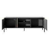 Mobile Porta tv Nero oro 2 Ripiani 2 Ante 153x40x53h cm, 4 Vani - Kaleka