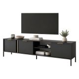 Mobile Porta tv Nero oro 3 Ripiani 3 Ante 203x40x53h cm, 6 Vani - Kalasose