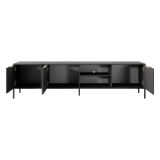 Mobile Porta tv Nero oro 3 Ripiani 3 Ante 203x40x53h cm, 6 Vani - Kalasose