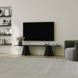 Mobile Porta tv Nero Peso Supportato 40 kg Installazione a Terra 180x42x40h cm, - Cairano