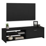 Mobile Porta tv Nero un Cassetto 2 Ripiani 120x39x31h cm, 2 Vani - Lihamo