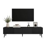 Mobile Porta tv Nero un Ripiano 2 Ante 180x40x48h cm, con Piedini - Lilelora