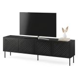 Mobile Porta tv Nero un Ripiano 200.5x42x60h cm, Cassetti - Ronca