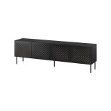 Mobile Porta tv Nero un Ripiano 200.5x42x60h cm, Cassetti - Ronca
