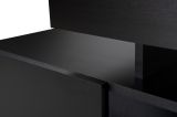 Mobile Porta tv Nero un Ripiano 3 Ante 192x37x53h cm, Luci led Incluse - Trasacco