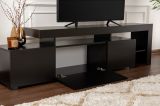 Mobile Porta tv Nero un Ripiano 3 Ante 192x37x53h cm, Luci led Incluse - Trasacco