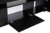 Mobile Porta tv Nero un Ripiano 3 Ante 192x37x53h cm, Luci led Incluse - Trasacco