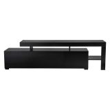 Mobile Porta tv Nero un Ripiano 3 Ante 192x37x53h cm, Luci led Incluse - Trasacco