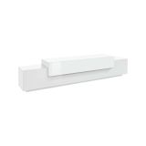 Mobile porta TV Nico, Credenza bassa da soggiorno, Base porta TV, 100% Made in Italy, cm 240x45h52, Bianco lucido