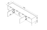 Mobile porta TV Novas, Madia da salotto con quattro ante battenti e quattro vani interni, Rialzato da terra, 200x40 h52 cm, Beige e Rovere