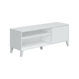 Mobile porta TV Ocosta, Credenza da soggiorno, Armadio basso per TV, Base parete attrezzata, 135x40 h50 cm, Bianco