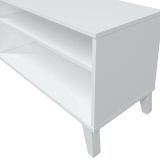 Mobile porta TV Ocosta, Credenza da soggiorno, Armadio basso per TV, Base parete attrezzata, 135x40 h50 cm, Bianco