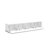 Mobile porta TV Randfontein, Credenza da soggiorno, Armadio basso per TV, Base parete attrezzata, Made in Italy, 225x38h39 cm, Bianco lucido